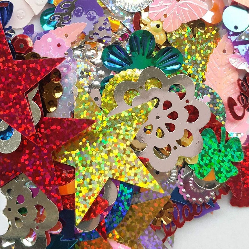 Chenkou Craft 1 Bag 100grams Assorted Styles Sequin for Wedding Christmas Clothes Jewelry Sequins (Assorted 100grams) - Image 3